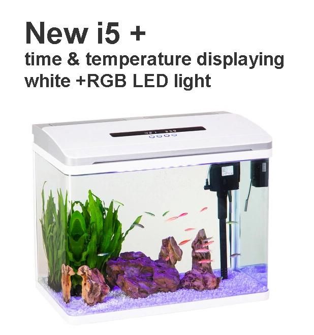 14.5-Gallon Aquarium Kit with Time Water Temperature on Tank Cover