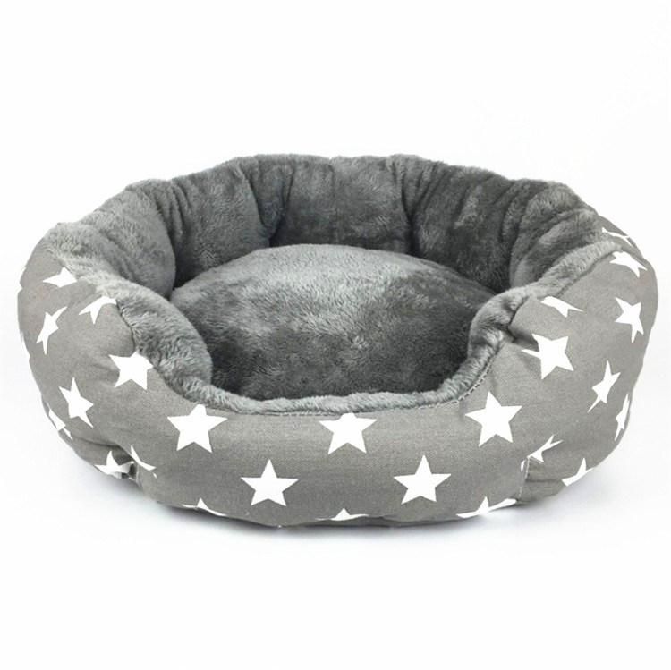 Hot Saling Environmental Canvas Removable Round Dog Bed for Pet