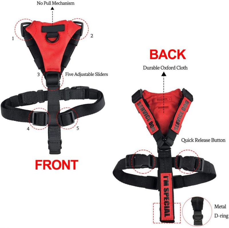 7 Colors Durable and Easy to Put on and No Pull Dog Harness with Reflective Straps Interchangeable Patches, & Top Mount Handle