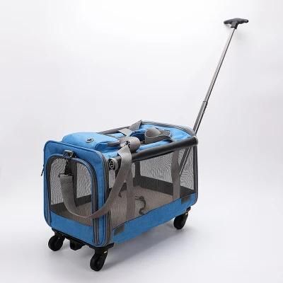 Wholesale Portable Trolley Pet Bag Breathable Foldable Large Capacity Portable Pet Bag with One Shoulder