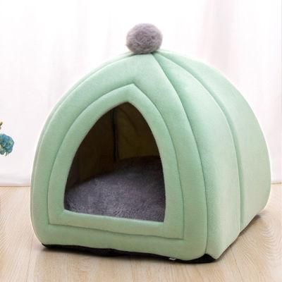 Half Surrounded Plush Soft and Comfortable Winter Warm Cat Nest Pet Cat Bed Deep Sleep House