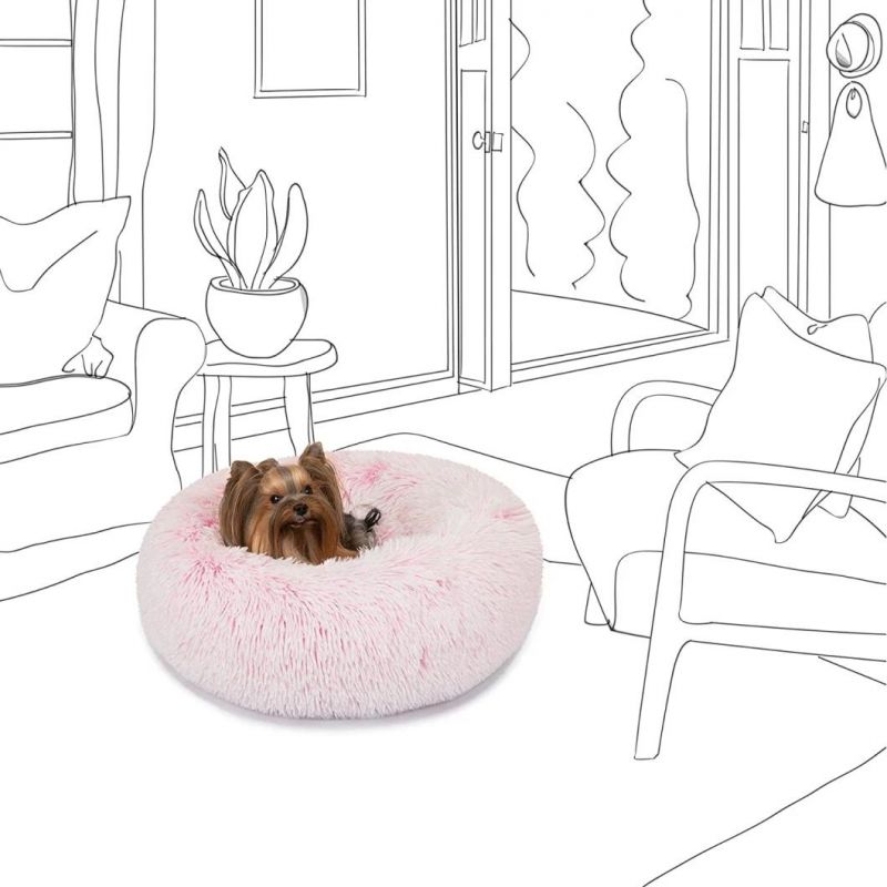 Donut Cat Bed, Faux Fur Dog Beds for Medium Small Dogs