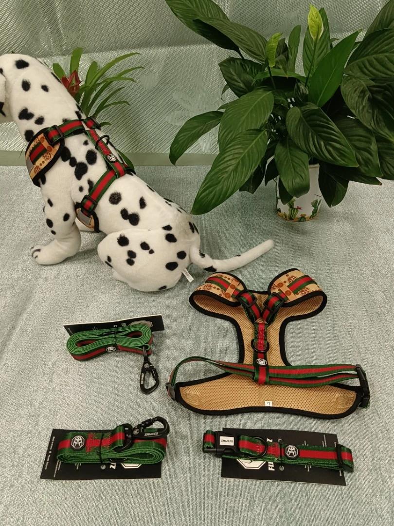 Custom Dog Harness Set Collar Adjustable Padded Sublimation Luxury Dog Chest Harness Pet Accessories for Dogs
