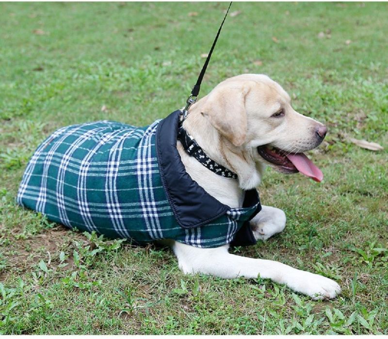 Dog Clothes Winter Keep Warm Vest with Plaid Pattern