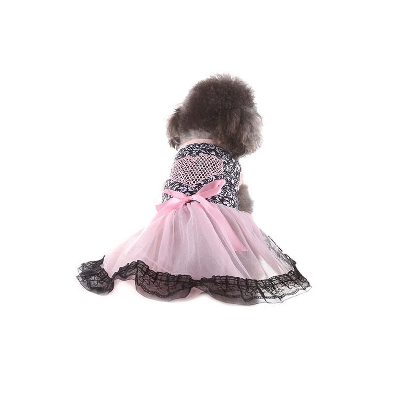 Adorable Princess Pet Dress with Beautiful Lace Skirt Hem