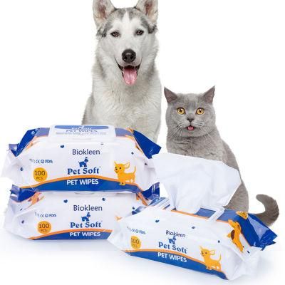 Biokleen OEM Custom Dog Cleaning Biokleen Hypoallergenic Wet Wipes Eco Bamboo Biodegradable Organic Pet Wipes