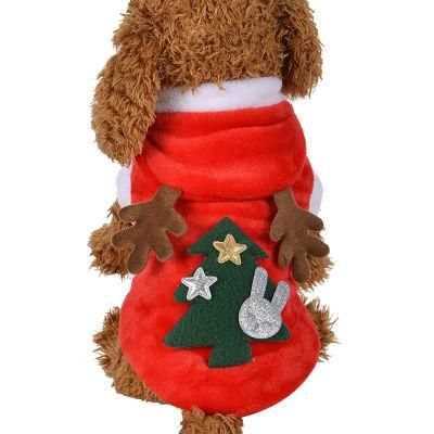 Lovely Christmas Dog Costume, Flannel Winter Halloween Cute Logo Printing Pet Clothes//