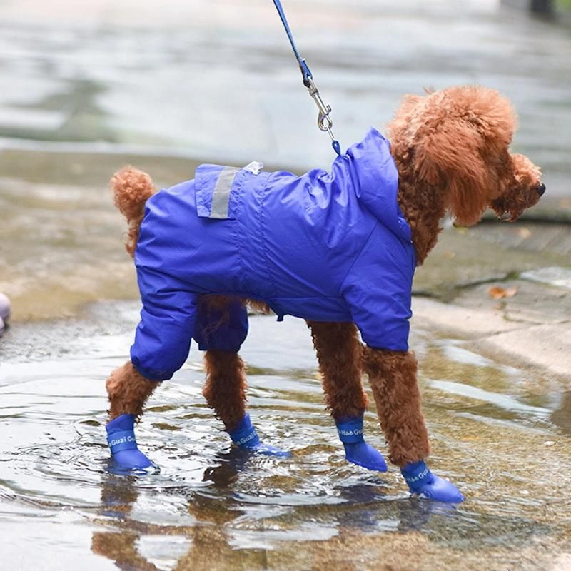 4PCS/Set Dogs Shoes Candy Colors Rubber Waterproof Soft Pet Rain Boots for Puppy Cats