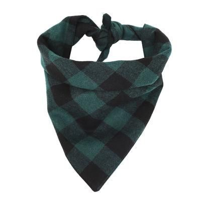 Soft Material Cotton Plaid Pattern Color Dog Bandana