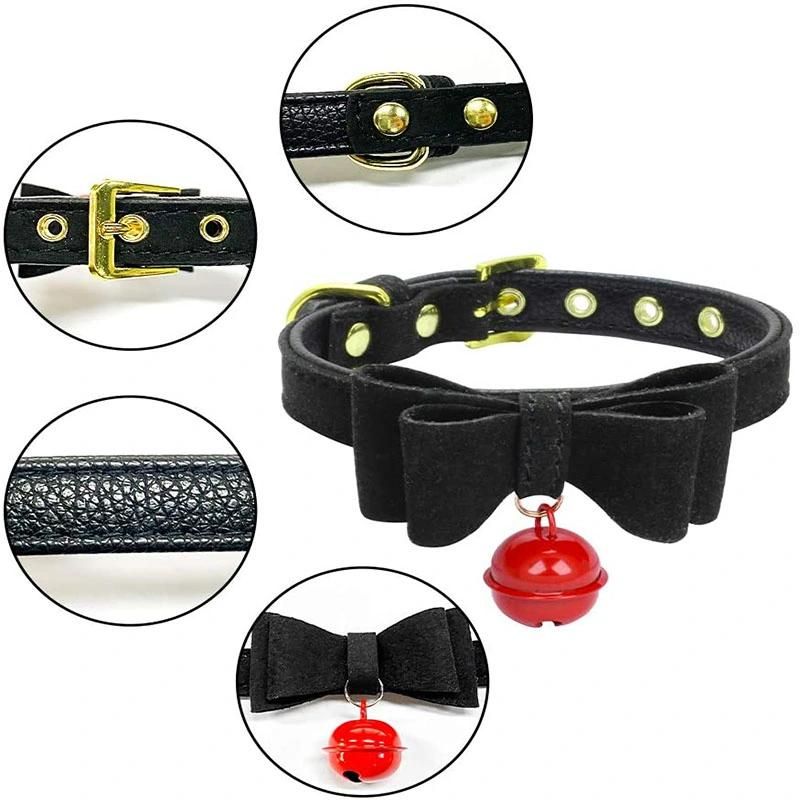 Cat&Dog Collar with Bow Tie Adjustable Pet Collar with Metal Buckle