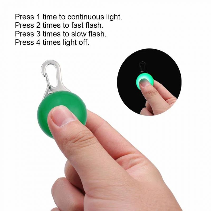 Dog Cat Pet Collar Light 6PCS, Waterproof LED Dog Collar Safety Night Walking Lights Keychain with Stainless Steel Carabiner, ID Tags, Battery Included (6 PCS)
