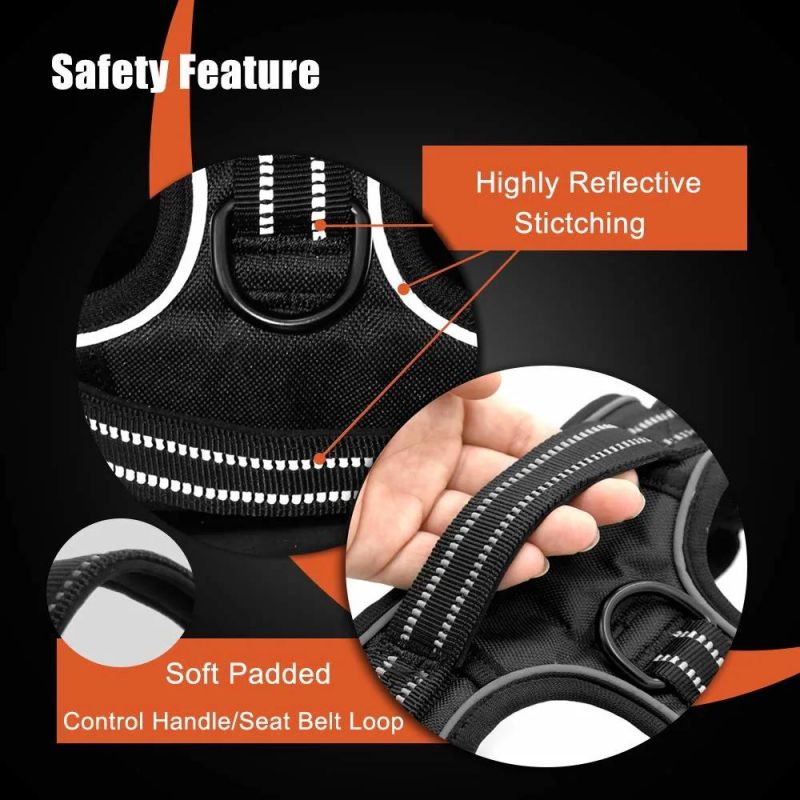 Heavy Duty Luxury Reflective No Pull Soft Pet Harness Vest for Dogs, Factory Price Custom Personalized Adjustable Dog Harness/Hot Sale/Customization