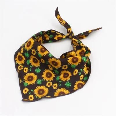 Custom Design Sunflowers Pattern Dog Bandanas and Collar with Bowtie and Leash Set for Autumn