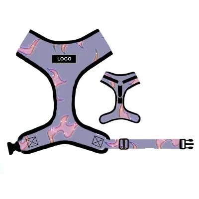 2021 Customize Pattern Logo Collar Leash Poop Bag Collar a Set Dog Harness Pet Accessories