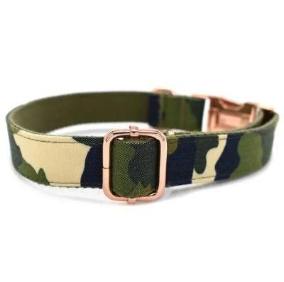 Adjustable Luxury Fabric Print Bow Decoration Tactical Pet Dog Collars