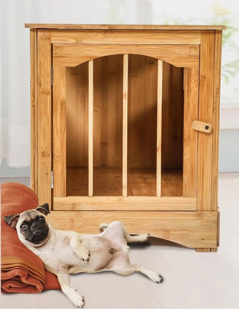 Fann Brown Wood and Bamboo Dog House