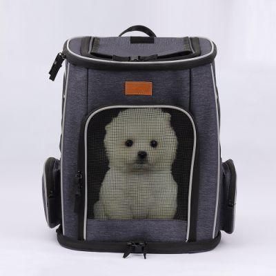 Large Capacity Dog Pet Backpack Carrier Foldable Backpack Carrier Pet Accessories Ventilated Design Pet Travel Carrier with Inner Safety Strap