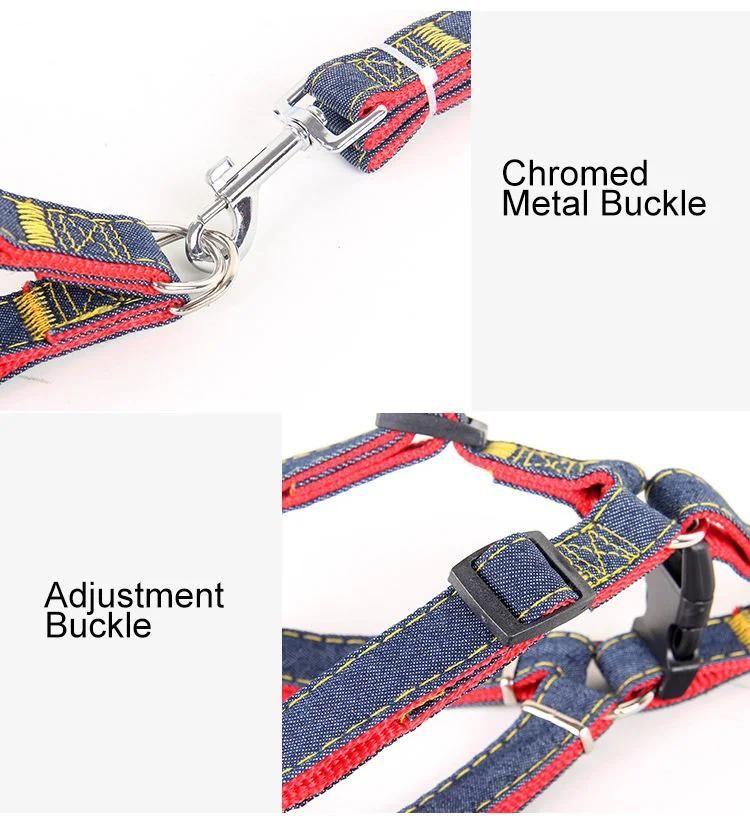 Dog Leash Harness Set with Adjustable Collar Heavy Duty for Pet Animal Daily Training Walking Running