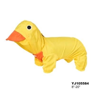 Cute Pet Clothes Duck Style Costume Bright Adorable Cat Dog Raincoat with Hoodie
