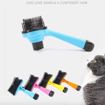 Plastic Pet Grooming Hair Brush Self Cleaning Comb