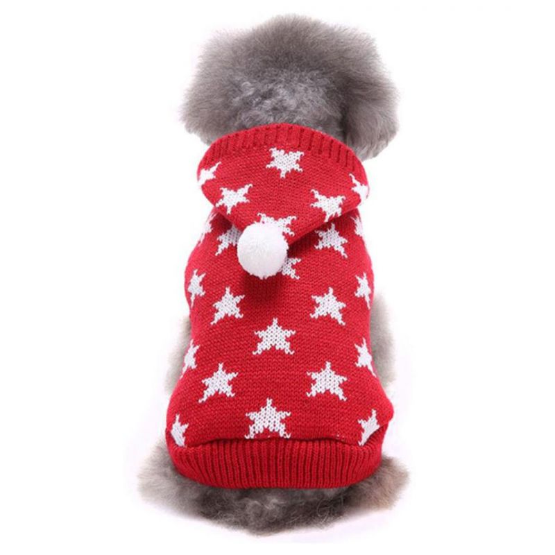 Little Stars Pattern Pet Sweater for Medium Small Hoodie Dog Sweater