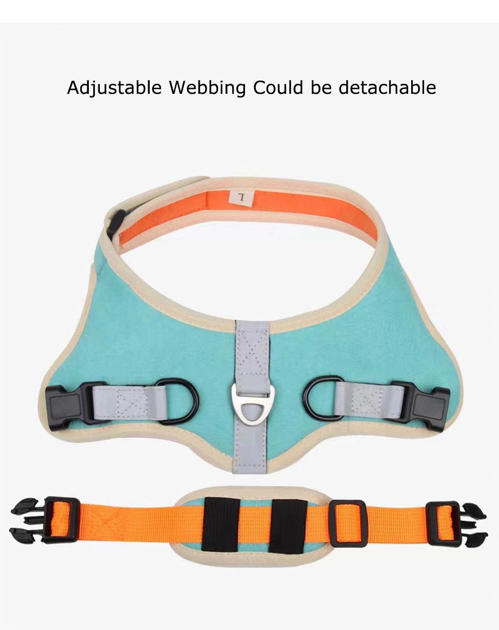 Soft Dog Harness Comfortable Suede Pet Harness with Leash Set