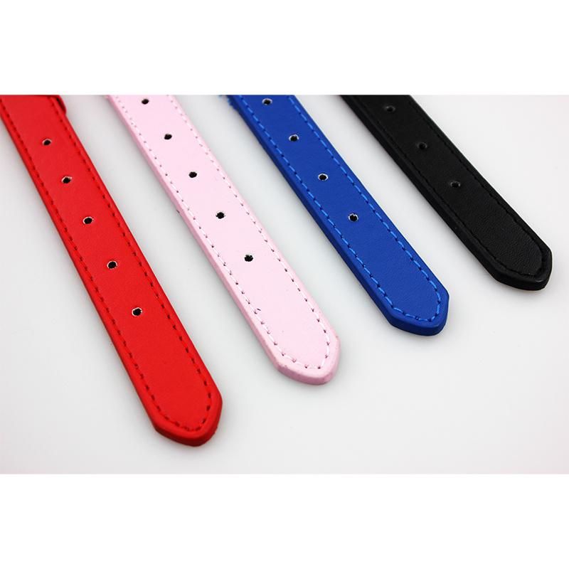 Leather Belt Pet Cat Dog Bandana Collar Triangular Binder, Vermelho