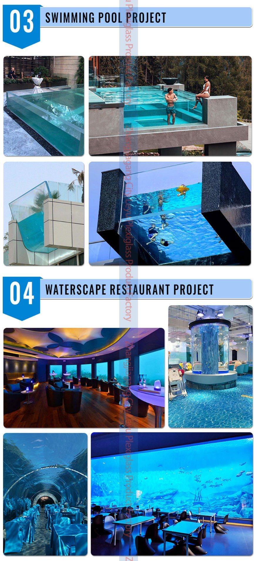Aquarium Acrylic Panel Manufacturer 100% Lucite Raw Material Excellent Clear Acrylic Tunnel
