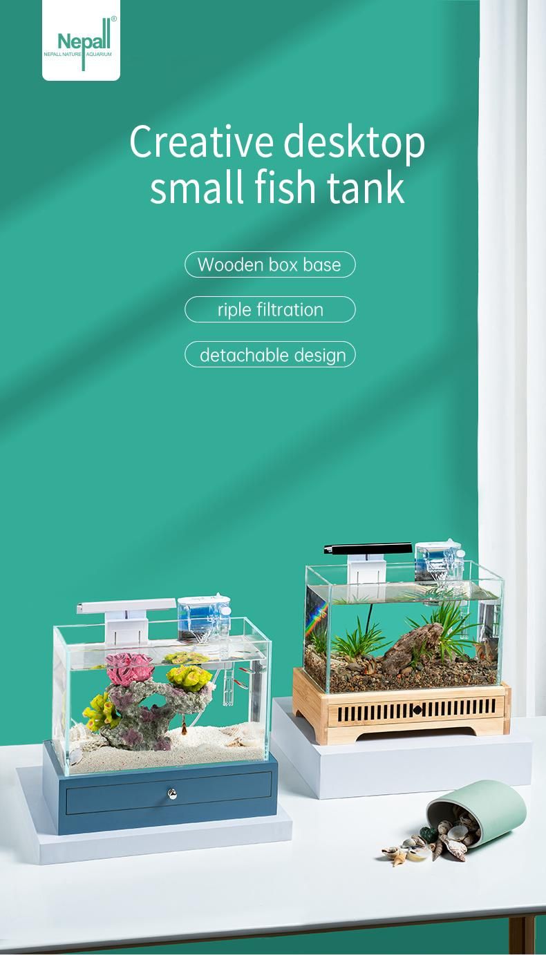 Yee High Quality Wholesale Fish Tank Mini Aquarium with Filter