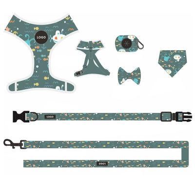 Personalized Custom Adjustable Dog Collar Bow Leash Harness/Dog Harness