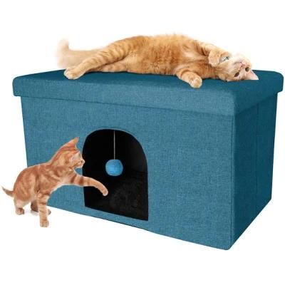 Pet Dog Bed Felt Pet House Private Hideout Den &amp; Collapsible Pop up Living Room Ottoman Footstool Condo for Cats &amp; Small Dogs
