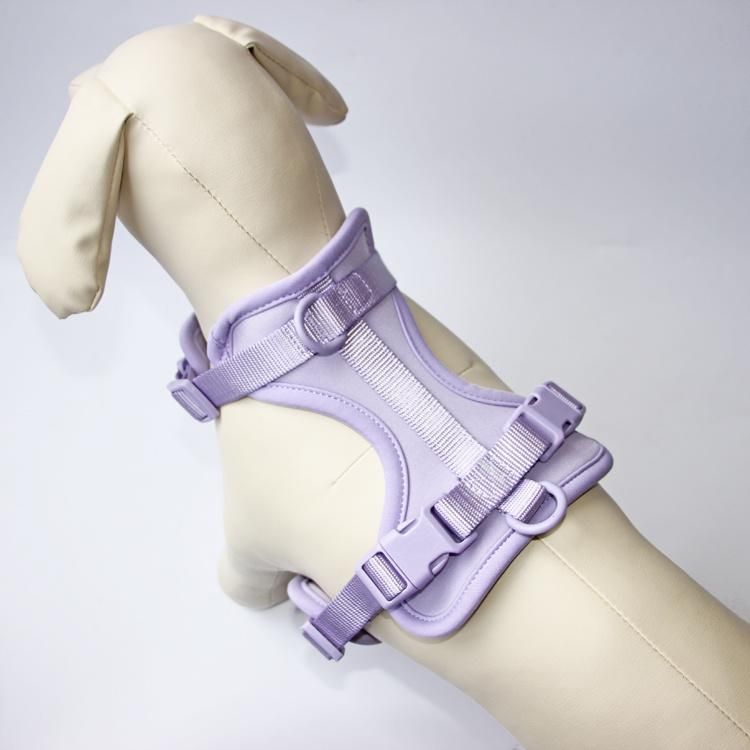Personalized Most Popular Super Comfort Breathable Adjustable Soft Neoprene Air Layer Dog Harness with Plastic Buckle