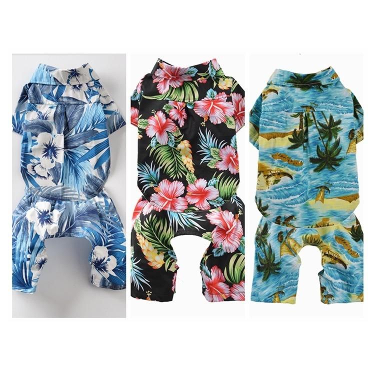 Spring Summer New Pet Shirt Hawaii Beach Cool Breathable Pet Cat Dog Clothes T-Shirt