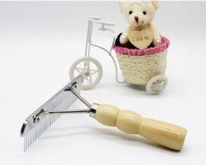 Wooden&Stainless Steel Pet Grooming Tools Dog Rake Comb