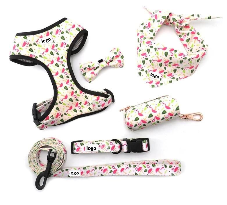 Dog Accessory Factory Custom Designs & Logo Dog Collar Set with Lead Poo Bag Holder, Dog Harness