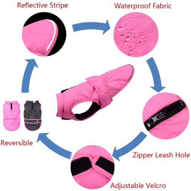 Dog Down Coat Waterproof Windproof Reversible Dog Winter Coat