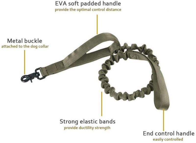 Bungee Dog Leash Heavy Duty Dog Leash Military Working Strong Dog Leash