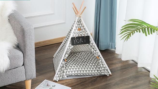 Dog Products, Pet Teepee with Cushion for Small Dogs and Cats House Puppies House with Bed Pet Tent Bed Indoor Outdoor