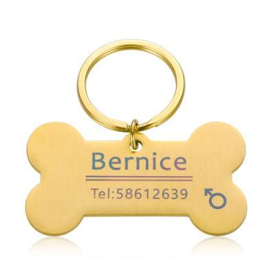 Custom Your Logo Bone Multi Color Aluminum Pet Name Tag Blanks Dog Tags