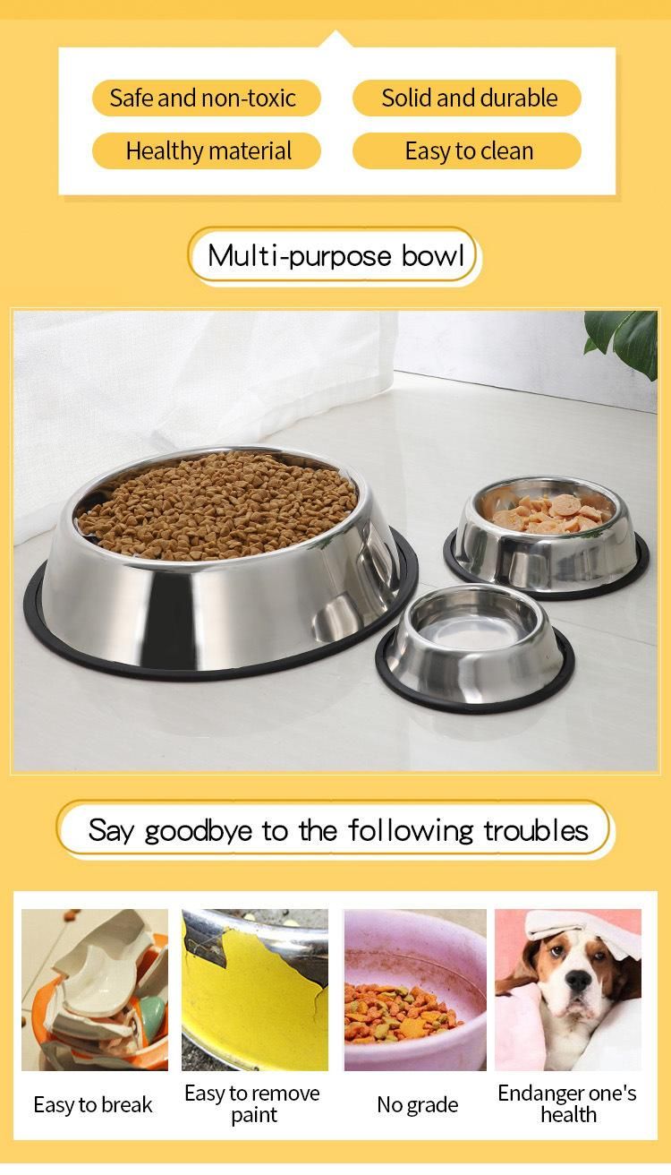 Wholesale Pet Supplies Bowl Dish High Quality Stainless Steel Dog Feeder