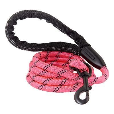 Reflective Strong Rope Dog Leash Chew Resistant Paracord for Medium and Large Dogs with Durable Metal Clasp