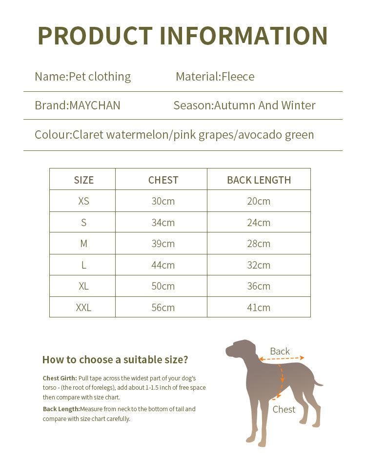 Factory Direct Wholesale Flannel Soild Warm Comfortable Pet Dog Clothes