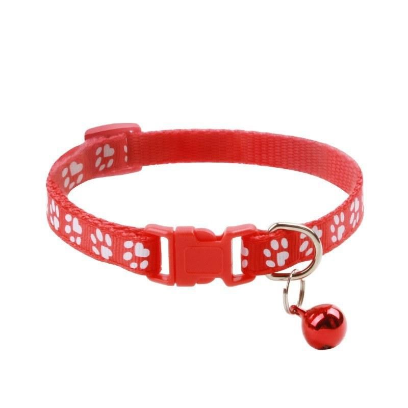 New Cute Bell Collar for Pet Cartoon Footprint Collars Leads Cat Accessories