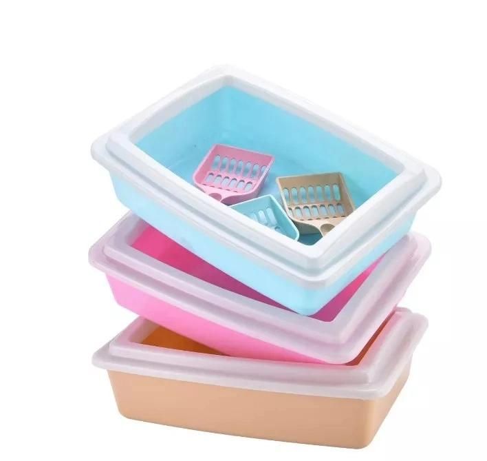 Cheap Candy Color Cat Litter Box Toilet Cat Litter Box Plastic Scoop Free Cat Litter Box