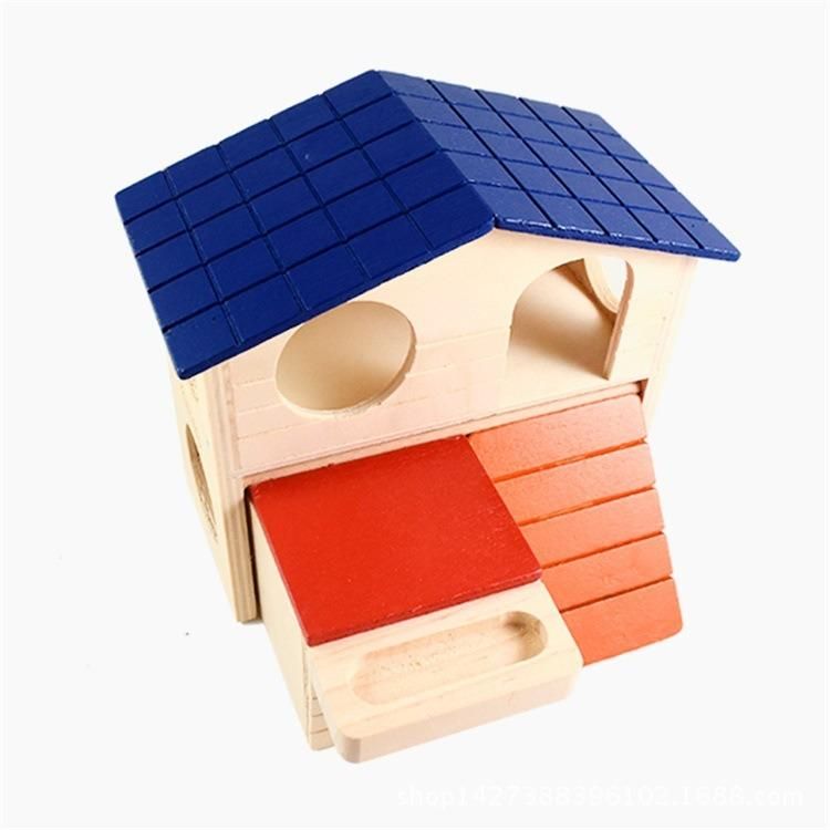 Factory Direct Wooden Hamster Small House Pet Wooden Small Cage Can Be