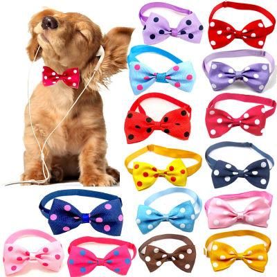 OEM Adjustable Colorful Dotted Accessories Pet Dog Bowknot Bow Tie