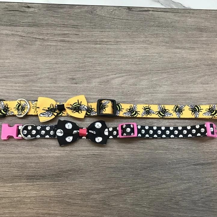 Professional Manufacturer Premium Bowknot Cute Design Dog Collar with Custom Heat Transfer Logo