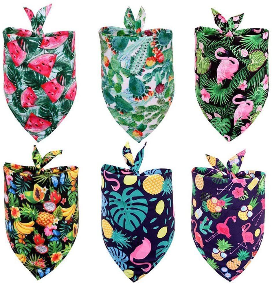 Dog Bandana Flamingo & Fruit & Hawaii Pattern Cooling Summer Style Dog Bandana