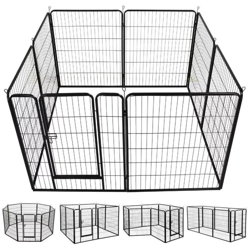 Customize OEM ODM Pet Supplier Outdoor Cheap Metal Playpen Dog Cage Foldable Crate Fence