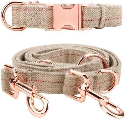 Dog Collar with Rose Gold 6 Foot Exceptionally Elegant Design and Adjustable in 3 Different Lengths Leash